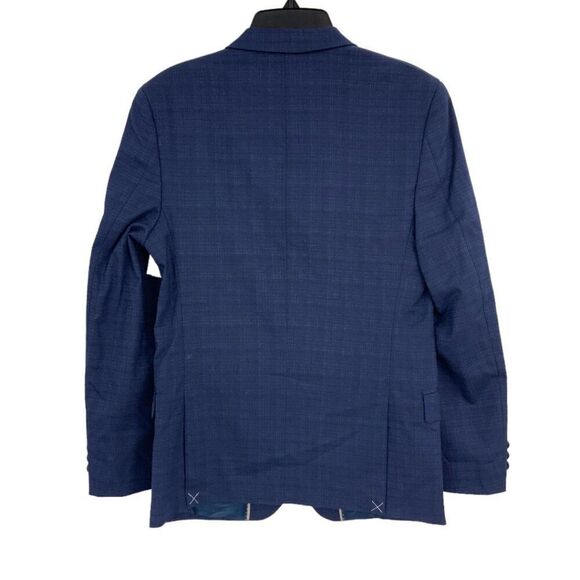 Andrew Marc Kids Blue Textured Two Button Skinny Fit Suit Jacket Size 14R NWT - Picture 5 of 5